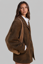 Suede Jacket with Single-Button Front Audrey Calvero
