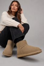 Suede Ankle Boots with Faux Fur Lining Audrey Calvero