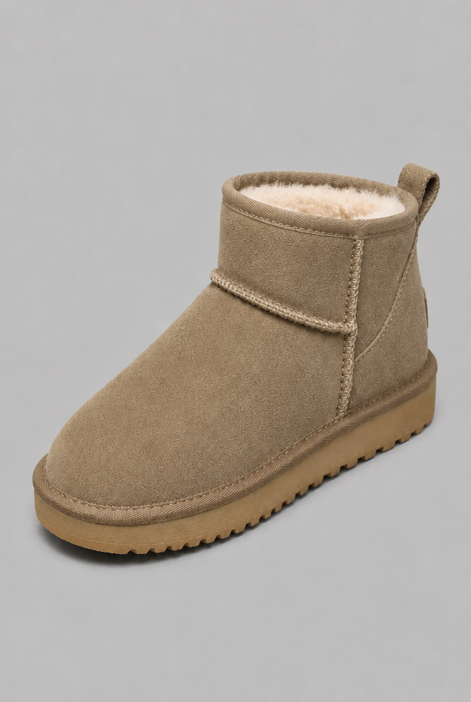 Suede Ankle Boots with Faux Fur Lining Audrey Calvero