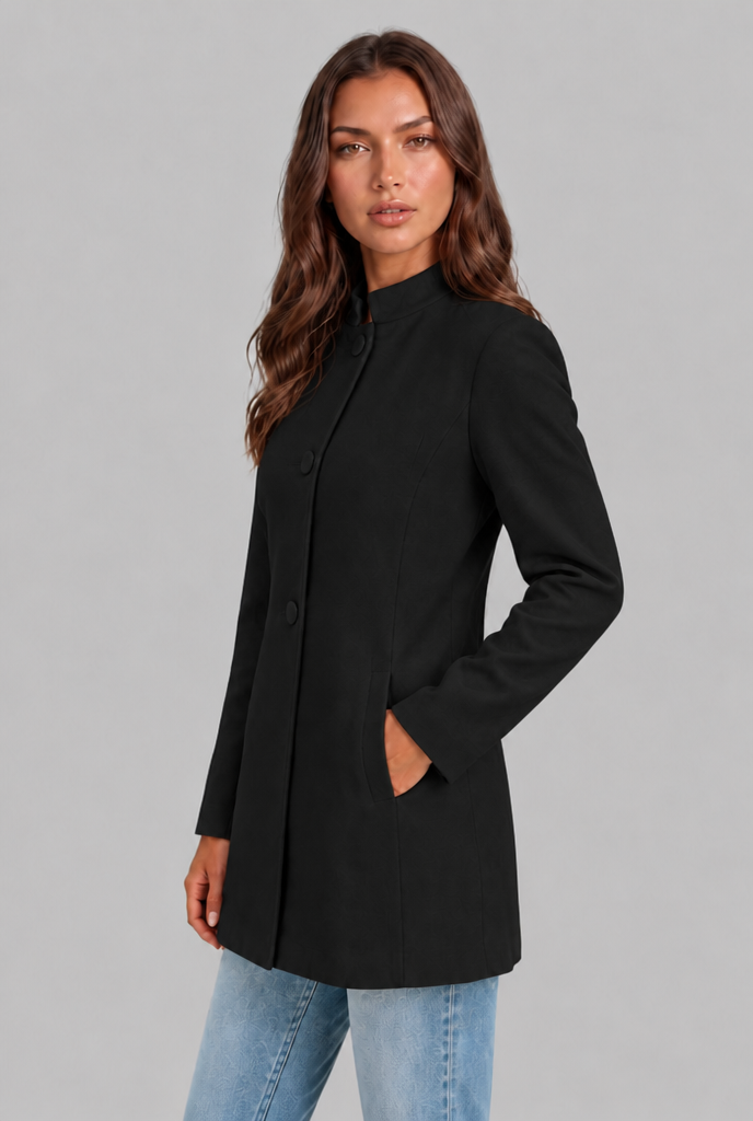 Tailored Coat with Button Front Audrey Calvero