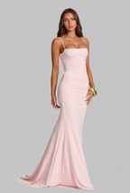 Autumn Wedding Guest Ruched Maxi Dress with Spaghetti Straps Audrey Calvero