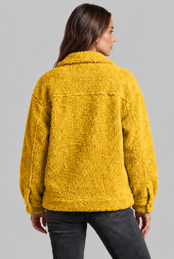 Teddy Fleece Jacket with Patch Pockets Audrey Calvero