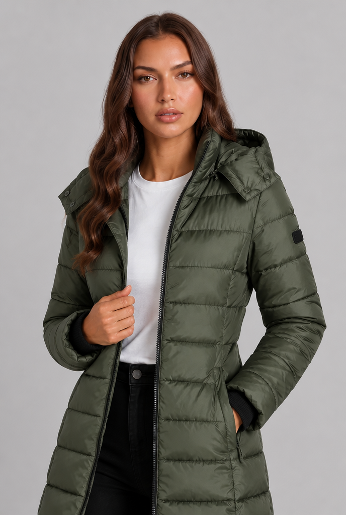 Quilted Hooded Puffer Coat Audrey Calvero