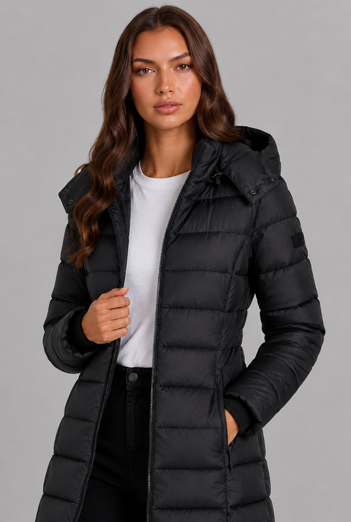 Quilted Hooded Puffer Coat Audrey Calvero