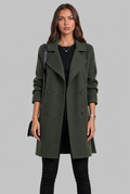 Double-Breasted Wool Coat with Belted Waist Audrey Calvero