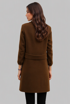 Double-Breasted Wool Coat with Belted Waist Audrey Calvero