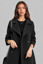 Double-Breasted Wool Coat with Belted Waist Audrey Calvero