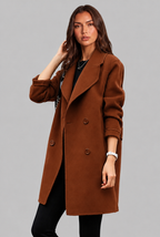 Double-Breasted Wool Coat with Belted Waist Audrey Calvero