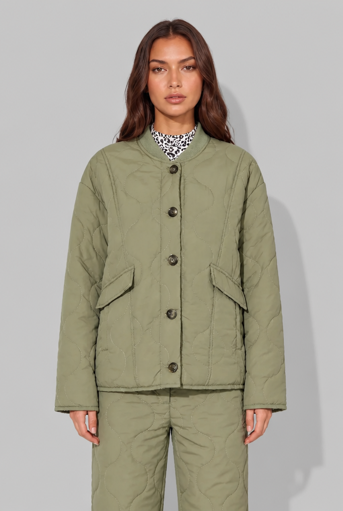 Quilted Jacket with Leopard Print Audrey Calvero