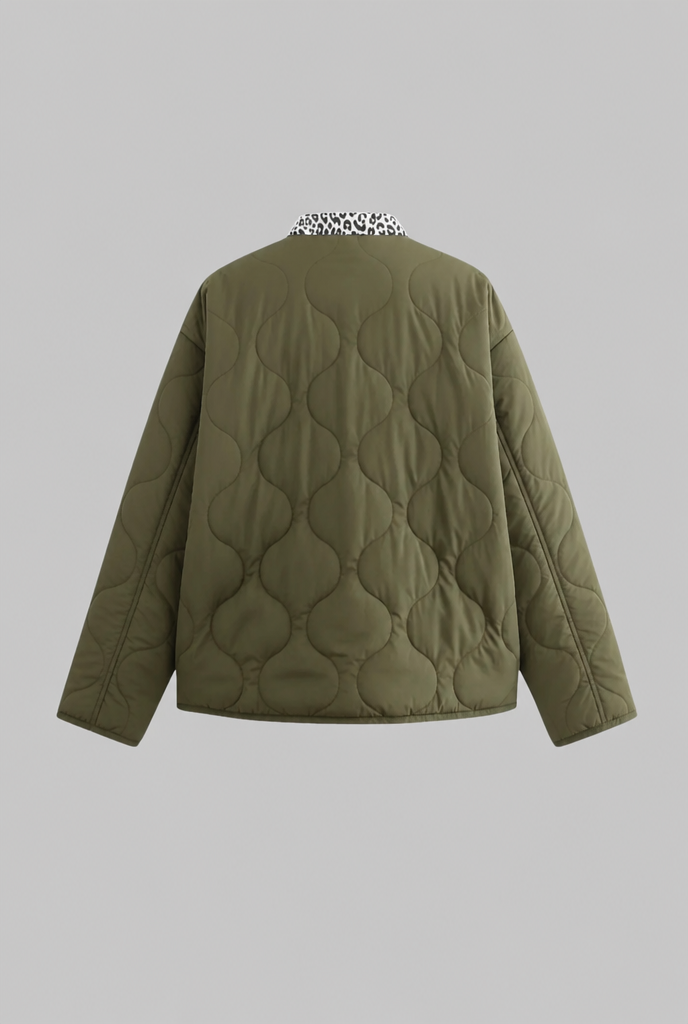 Quilted Jacket with Leopard Print Audrey Calvero