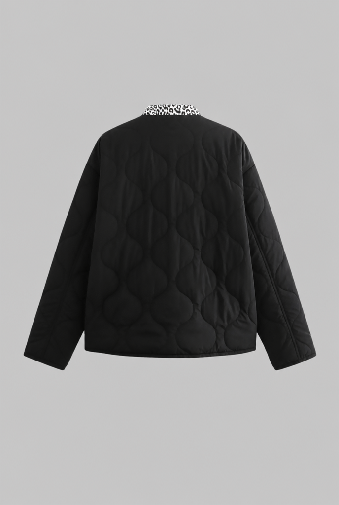 Quilted Jacket with Leopard Print Audrey Calvero