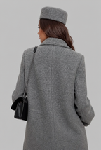 Long Wool Coat with Double-Breasted Front Audrey Calvero