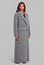 Long Wool Coat with Double-Breasted Front Audrey Calvero