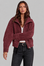 Oversized Suede Bomber Jacket Audrey Calvero