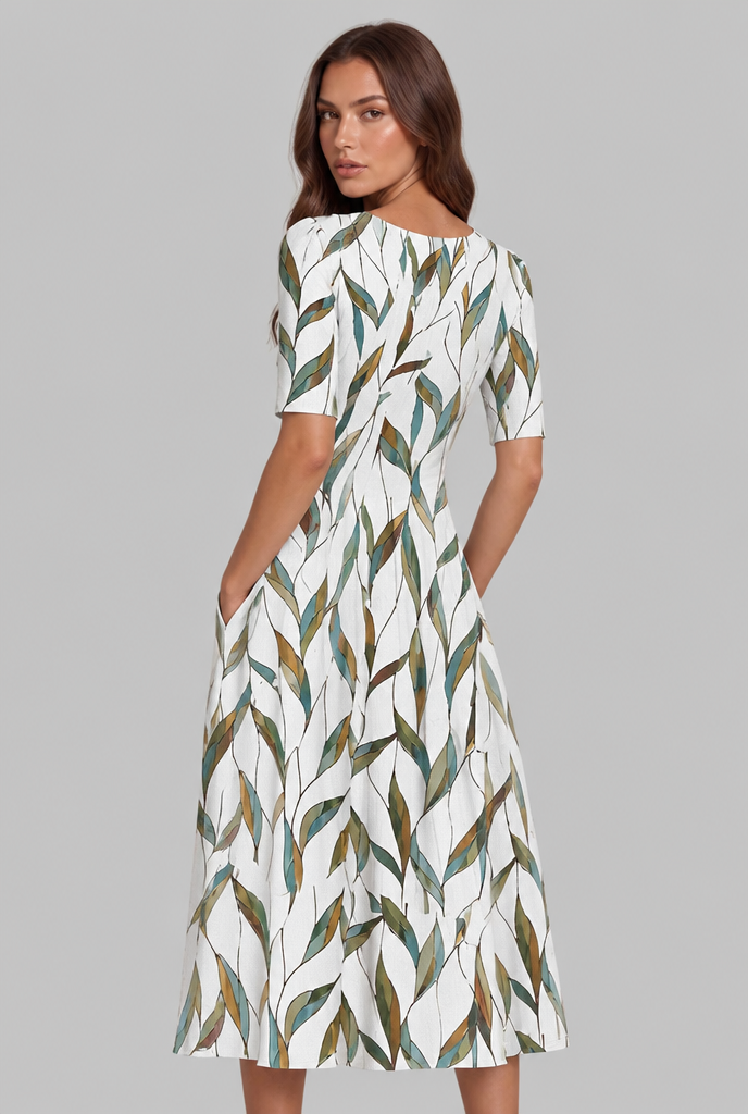 Floral Midi Dress with Pockets Audrey Calvero