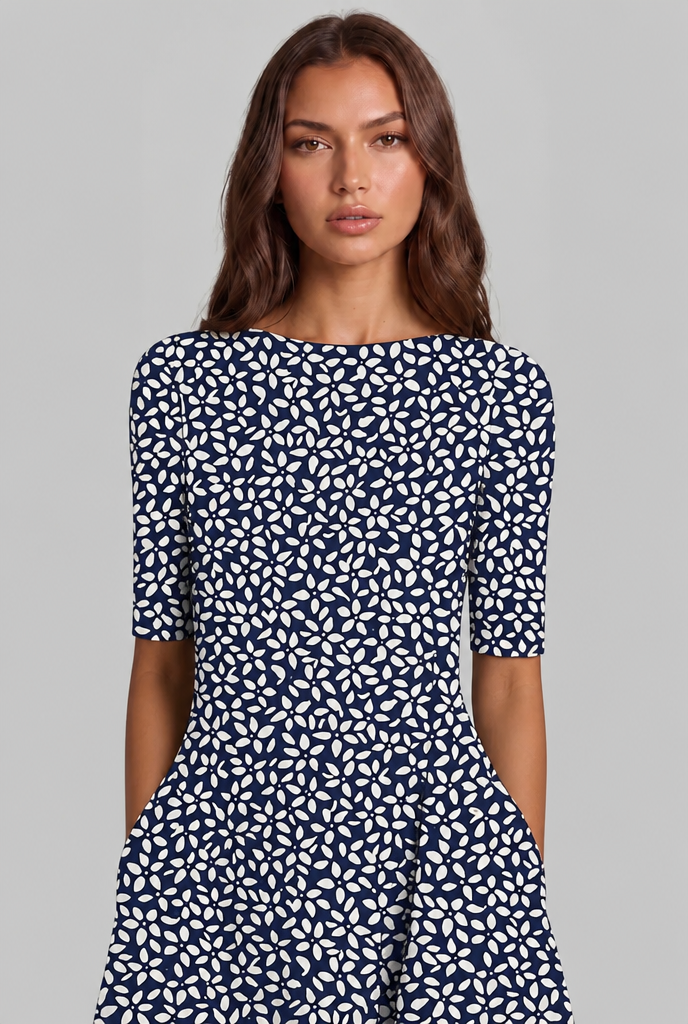 Floral Midi Dress with Pockets Audrey Calvero