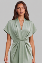 Wrap Midi Dress with Draped Skirt Audrey Calvero