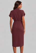 Wrap Midi Dress with Draped Skirt Audrey Calvero