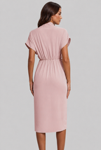 Wrap Midi Dress with Draped Skirt Audrey Calvero