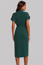 Wrap Midi Dress with Draped Skirt Audrey Calvero