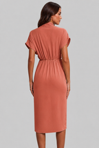 Wrap Midi Dress with Draped Skirt Audrey Calvero
