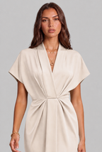 Wrap Midi Dress with Draped Skirt Audrey Calvero