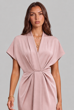 Wrap Midi Dress with Draped Skirt Audrey Calvero