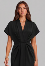 Wrap Midi Dress with Draped Skirt Audrey Calvero