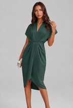 Wrap Midi Dress with Draped Skirt Audrey Calvero