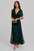 Women's Chiffon Maxi Dress with V-Neck Audrey Calvero