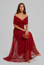 Women's Chiffon Maxi Dress with V-Neck Audrey Calvero