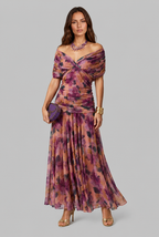 Women's Chiffon Maxi Dress with V-Neck Audrey Calvero