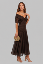 Women's Chiffon Maxi Dress with V-Neck Audrey Calvero