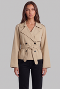 Cropped Trench Jacket with Belt Audrey Calvero