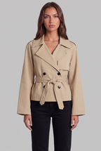 Cropped Trench Jacket with Belt Audrey Calvero