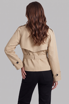 Cropped Trench Jacket with Belt Audrey Calvero