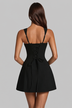 Structured Mini Party Dress with Square Neck Audrey Calvero