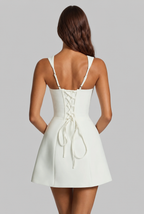 Structured Mini Party Dress with Square Neck Audrey Calvero