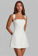 Structured Mini Party Dress with Square Neck Audrey Calvero