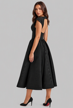 Structured Cap Sleeve Midi Dress Classic Occasion Dress Audrey Calvero