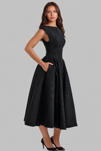 Structured Cap Sleeve Midi Dress Classic Occasion Dress Audrey Calvero