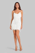 Sequin Mini Dress with Feather Trim Party and Evening Dress Audrey Calvero