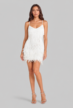 Sequin Mini Dress with Feather Trim Party and Evening Dress Audrey Calvero