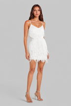 Sequin Mini Dress with Feather Trim Party and Evening Dress Audrey Calvero