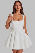 Sparkly Dazzling Bow Mini Dress Audrey Calvero