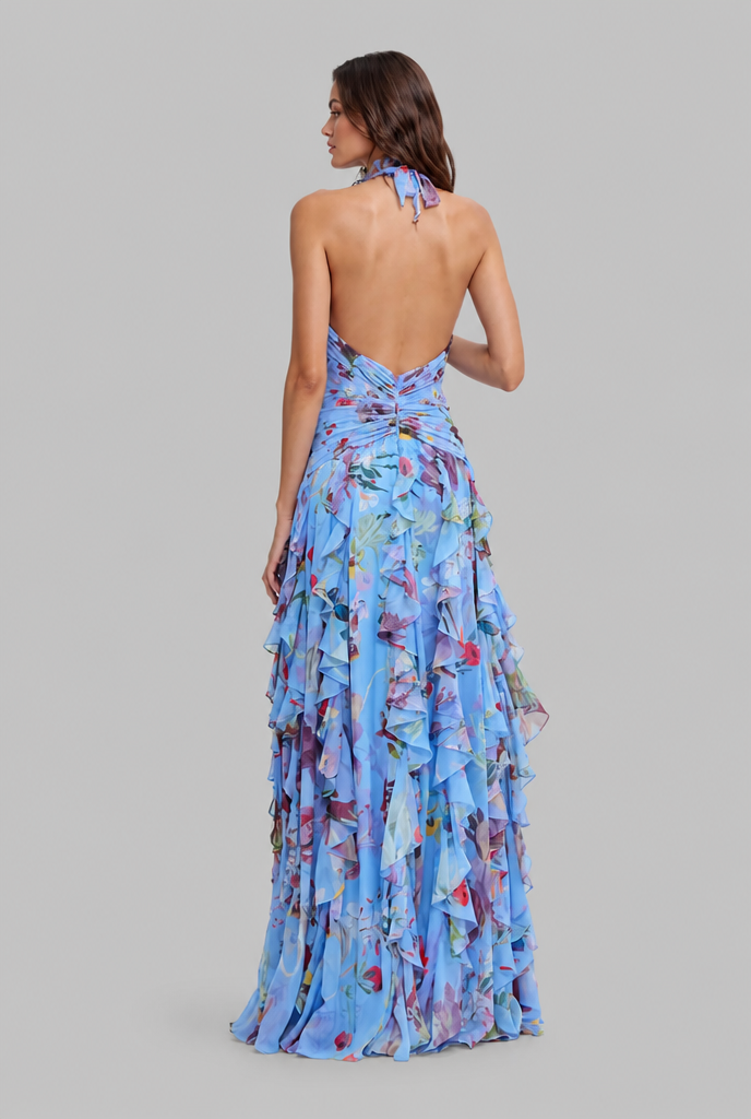 Floral Ruffle Maxi Dress Audrey Calvero