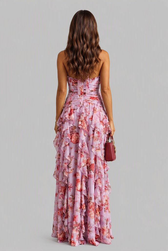 Floral Ruffle Maxi Dress Audrey Calvero