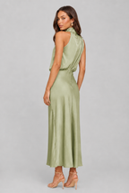 Satin Halter Midi Dress Audrey Calvero