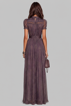 Lace Trim Chiffon Maxi Dress Audrey Calvero