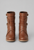 Buckle Ankle Boots with Block Heel Audrey Calvero